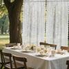 1 Stück Weißer Tüll-Fenstervorhang Polyester Halbtransparent Blumen-Spitze Türvorhang Perfekt für Schlafzimmer- & Wohnzimmerdekoration