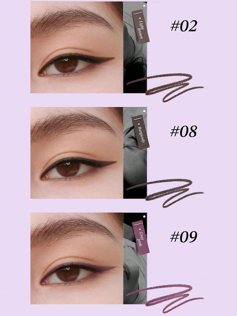 Little ONDINE Double Headed Gel Eyeliner 02/08/09, 1.5mm Ultra-Fine Retractable Pencil And Angled Brush, Fills Eyelash Roots And Gaps