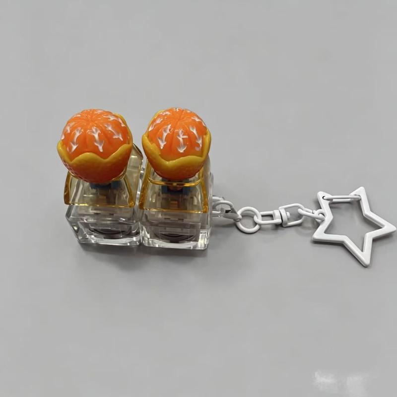 Fruit Keycap Stress Relief Clicker Keychain Mini Vegetable Pendant Keyboard Button Keyring Decompress Fingertip Keyring