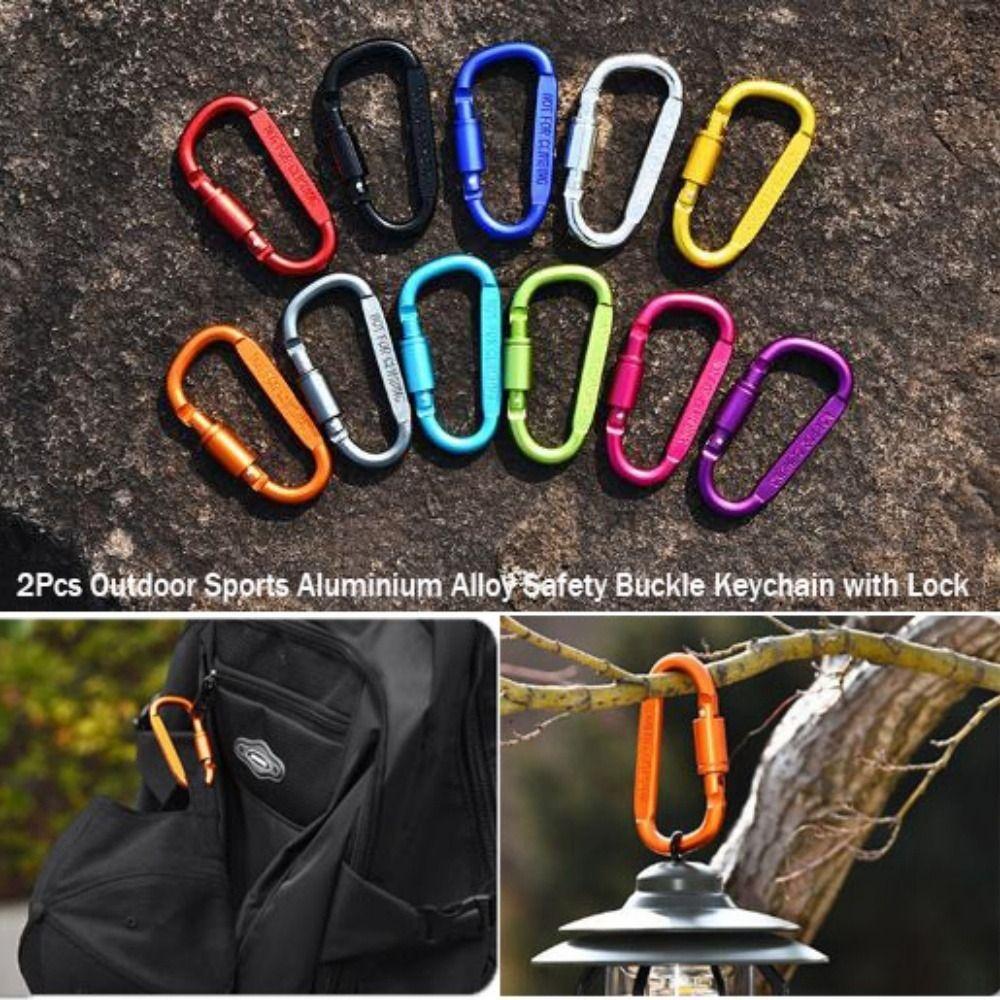 2 ks s pojistkou Venkovní sportovní přezka Hliníková slitina Horolezecké tlačítko Nová bezpečnostní přezka Klíčenka