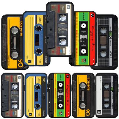 Dla iPhone 16 15 Xiaomi Redmi Note 13 12 11 Pro Max X 9 14 Plus XR Samsung Galaxy A15 S24 S23 Huawei OPPO Drukuj Retro Kaseta Vintage Taśma Etui na Telefon
