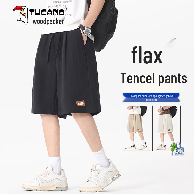 TUCANO Men s Summer Lyocell-Linen Blend Casual Shorts L