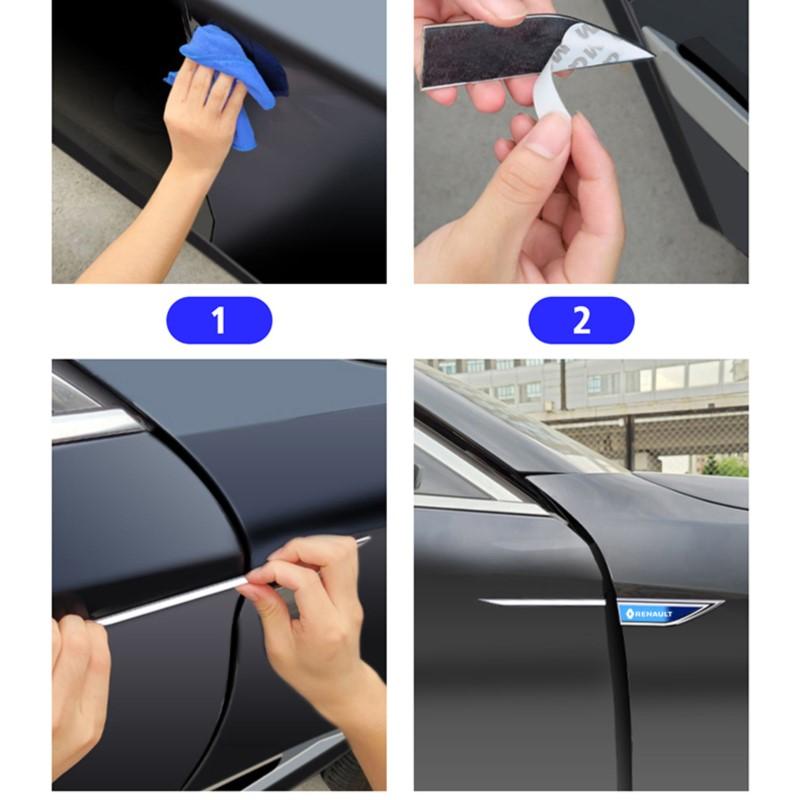 2 piece Car Body Protective Sticker Fender Side Blade V Badge For Renault RS Megane 2 3 4 Trafic Scenic 2 Clio Captur Twingo Q