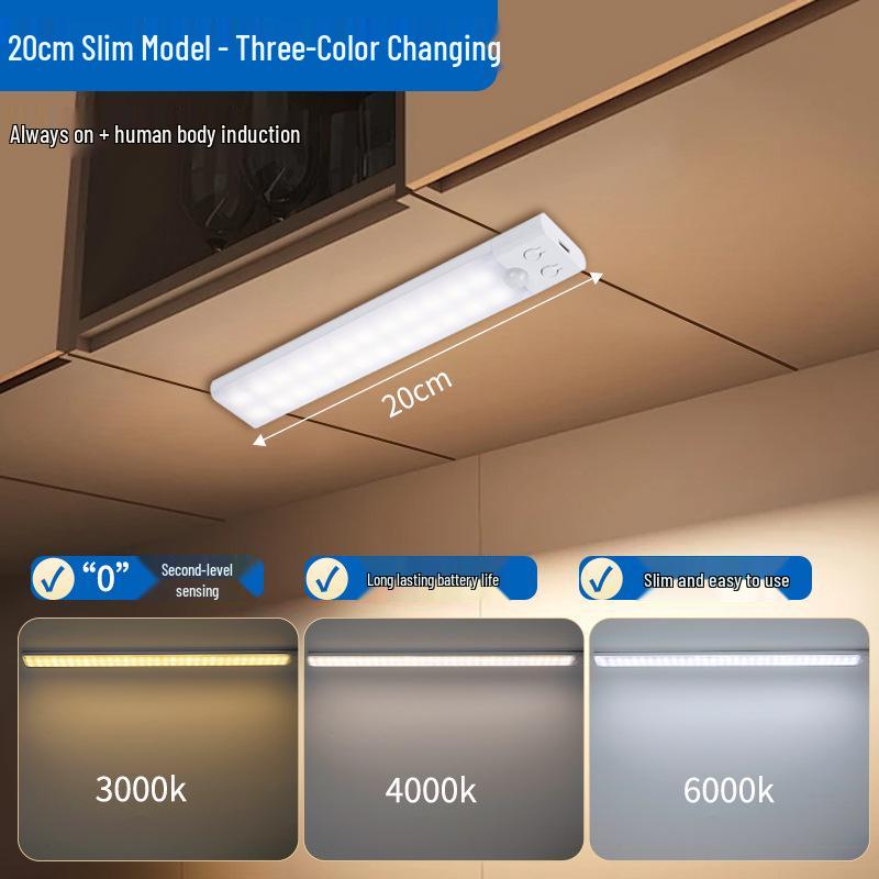 Ultradünner LED Smart Bewegungssensor Lichtstreifen für Küche, Kleiderschrank, Schlafzimmer oder Weinschrank