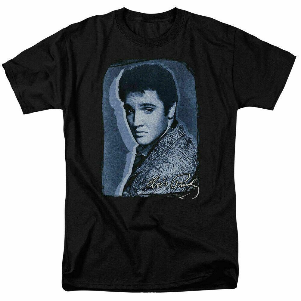 

26 Elvis Presley Overlay T Shirt Licensed Rock N Roll Music Band Tee Black Unisex T-Shirt L