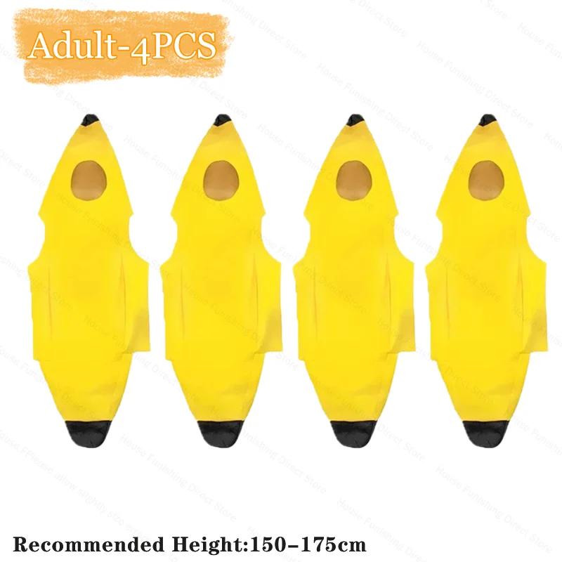 Child/Adult Unisex Funny Banana Costume Yellow Costume Light Halloween Fruit Fancy Party Holiday Dance Dress Costume Decorations