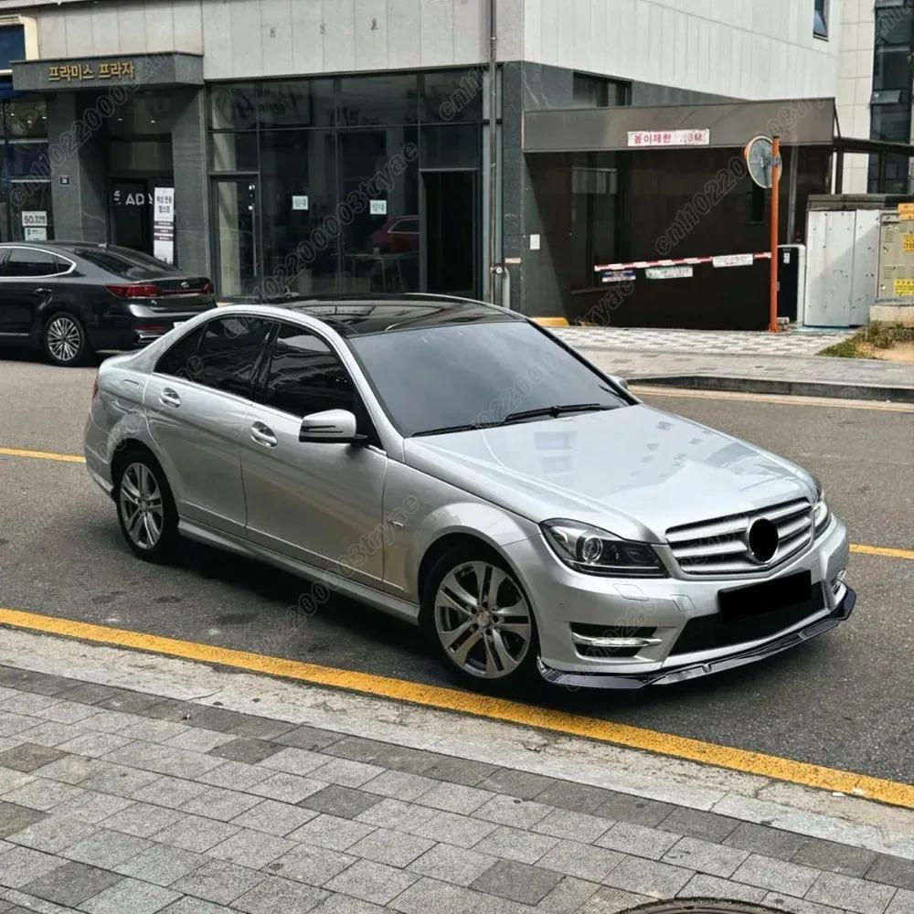 For Mercedes-Benz C Class W204 C180 C200 C250 C300 C350 2011 2013 2014 Automobile Front Bumper Splitter Lip Splitter Body Kit
