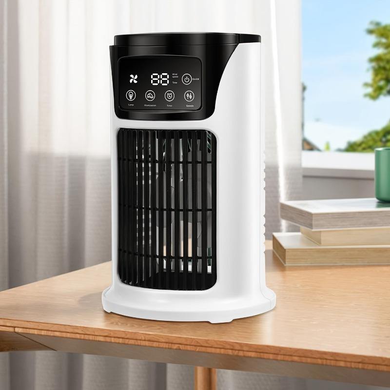 Tragbare Klimaanlage Luftbefeuchter Kühler, USB-Ventilator mit Atmosphärenlicht Kühler Klimaanlage, 6 Geschwindigkeiten einstellbar, 3 in 1 Funktion