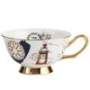 Conjunto de Xícaras de Café e Chá em Porcelana de Osso Estilo Europeu com Pires