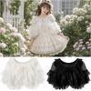 White Black Lolita Short Shawl Lace Mesh Lolita Skirt Versatile French Style Smock  Women