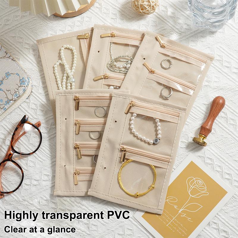 Anti Oxidation Jewelry Storage Book Zipper Clear Pocket Necklace Binder Display Organizer For Women