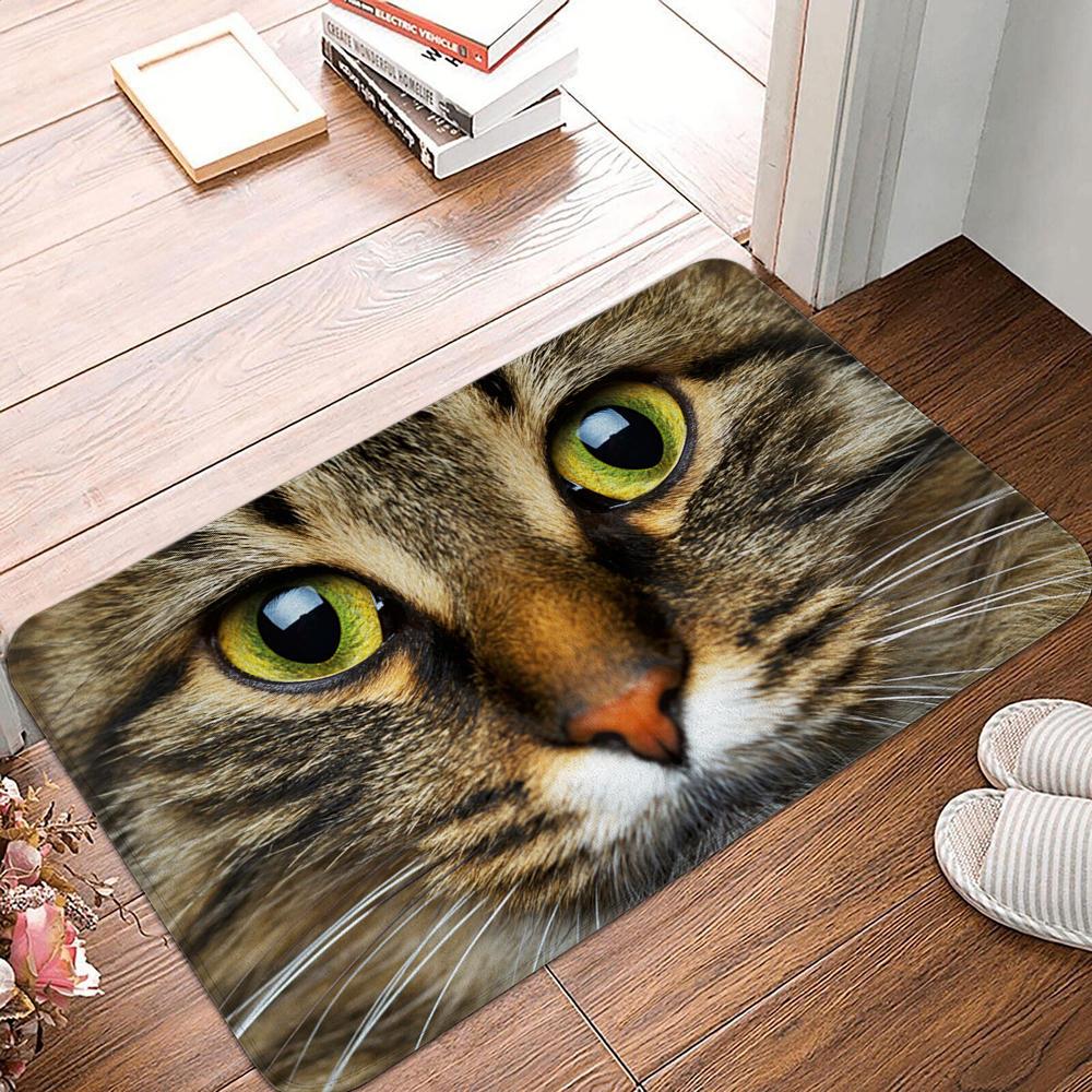 Cat Face Doormat Creative Cat Printed Carpet Home Decoration Carpet Bedroom Kitchen Home Anti Slip Door Mat