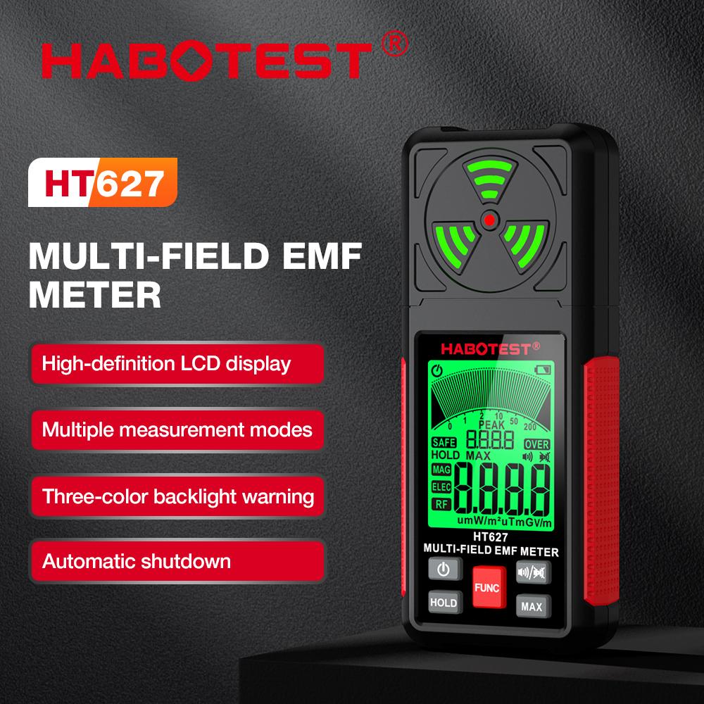 HABOTEST EMF Meter Radiation Detector Sound Level Decibel Meter Gas Detector Temperature Humidity Light Lux Meter Anemometer