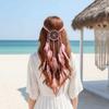 Intricate Crochet Band Boho Tassel Headpiece Tribal Feather Hair Extensions  Island Getaway Outfit