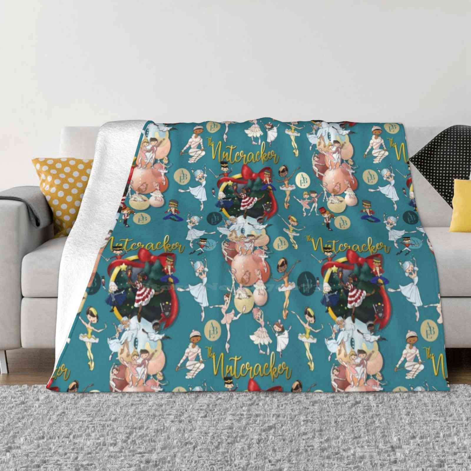 The Nutcracker 2021 Print Creative Design Light Thin Soft Flannel Blanket The Nutcracker A Ballet Ballerina Pointe Shoes Dance 30x40in