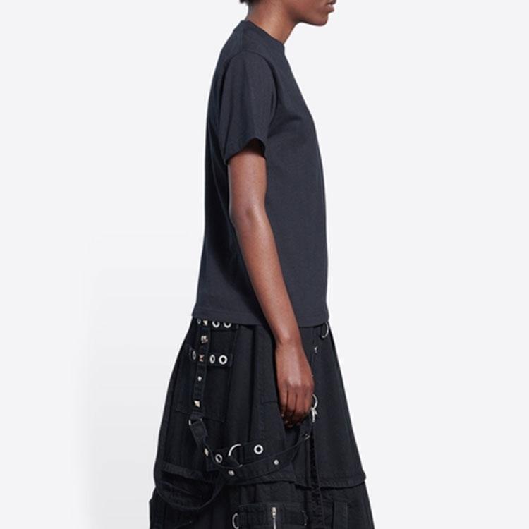 Balenciaga SS22 Regular T Shirt Women's Black Slim Fit 670943TLVH40100