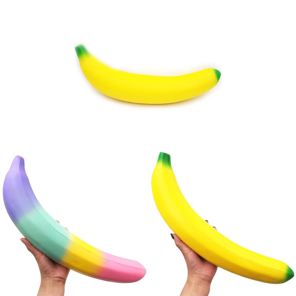 Pu Foam Banana Stress Relief Toy With Realistic Fruit Design For Kids And Adults