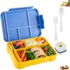 Lancheira Portátil Bento Box Recipientes de Almoço para Adultos Micro-ondas À Prova de Vazamento 6 Compartimentos para Adultos Crianças Criança Pequena Com Talheres
