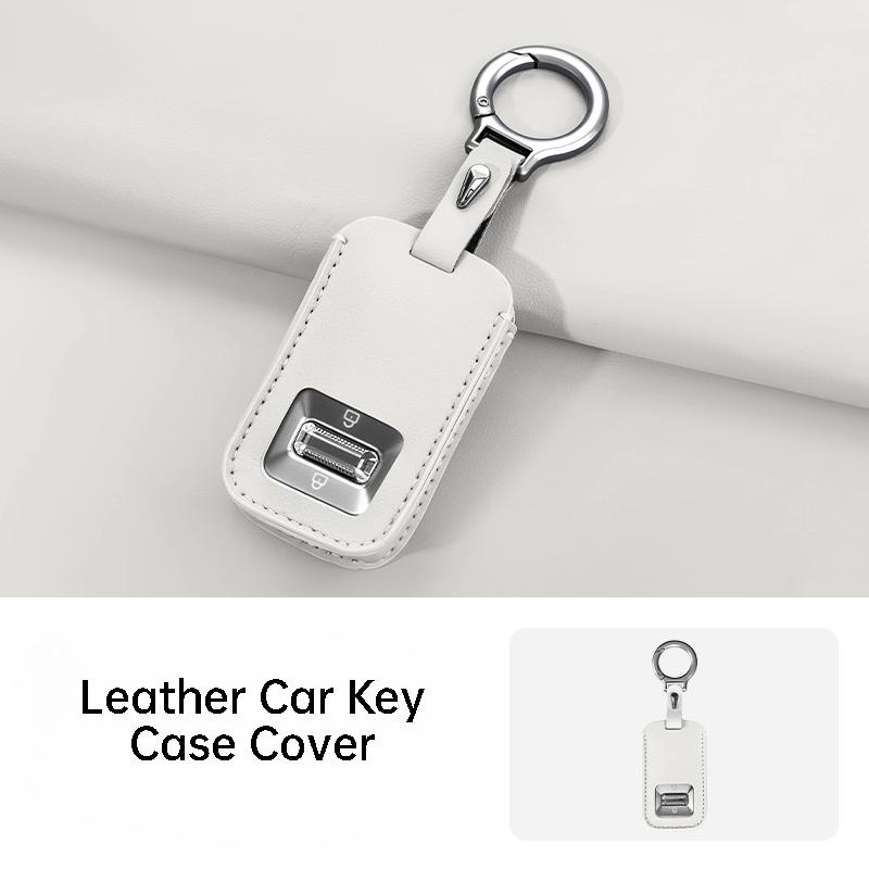 Leather Car Key Case Cover For Zeekr 9X Key Fob Cover Protective Shell Key Buckle Interior Decoration Accessories A-1