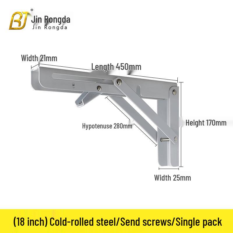 Stainless Steel Foldable Triangle Shelf Bracket Wall-Mounted Storage Rack