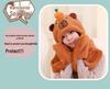 Adorable Capybara Plush Hat, Scarf & Gloves Set - Winter Cartoon Ear Protection
