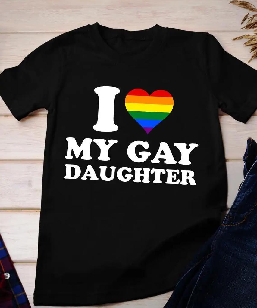 I Heart My Gay Daughter T Shirt Love LGBT Lesbian For mom