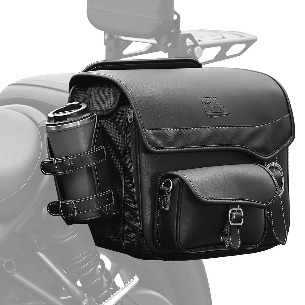 KEMIMOTO Motocyklowa Boczna Sakwa Motocyklowa Rodzic i Dziecko Boczna Uchwyt na Wodę/Napój Przegródka Torba na Ramię na Małe Przedmioty KM703 Rebel 250 500 rebel1100