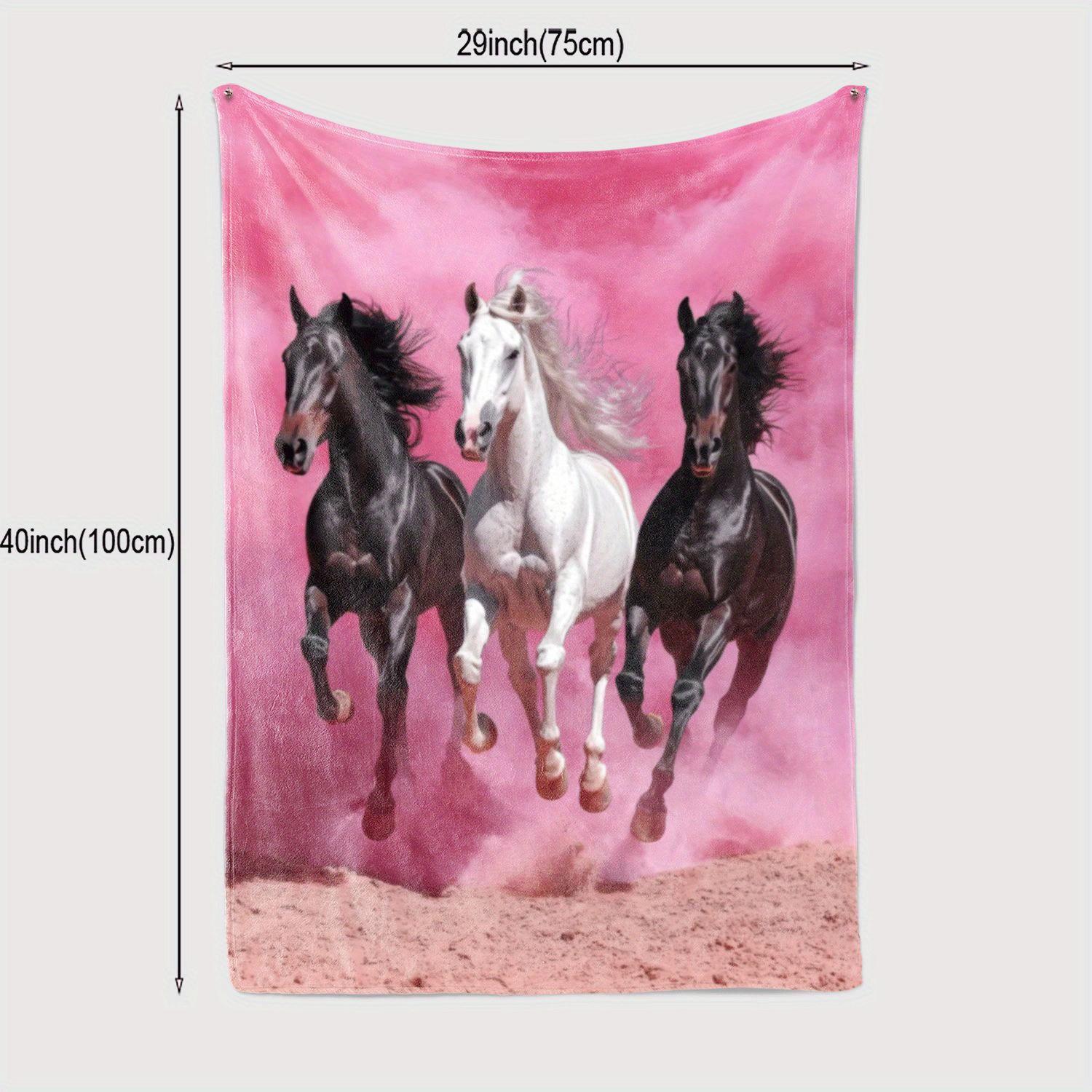 

Luxurious Horse Print Flannel Throw Blanket - Ideal Gift for African Girls, Granddaughters, Daughters | Versatile for Home Decor 130x150cm