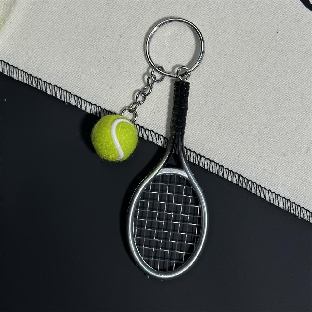 Mini Sports Racket Keychain Tennis Badminton Table Tennis Paddle Keyring Sports Souvenir Backpack Pendant Gift for Sports Lovers 4