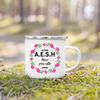 Merci Aesh Print Mugs Creative Coffee Cups Drinks Water Enamel Cup School Handle Drinkware Best Graduation Thanks Gifts for Aesh