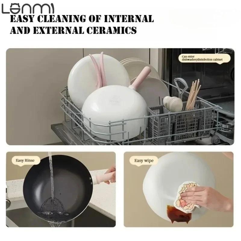 LANMI 20CM Frying Pan Non-stick Flat Bottom Pan Baby Complement Food Pot Home Breakfast Steak Skillet Stoves Universal Pot