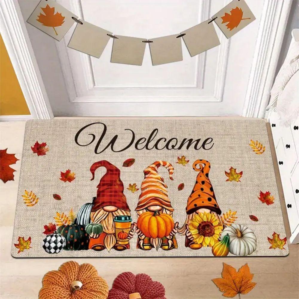 Thanksgiving Autumn Entrance Doormat - Bathroom Absorbent Carpet, Easy-To-Maintain Home Decoration Carpet
