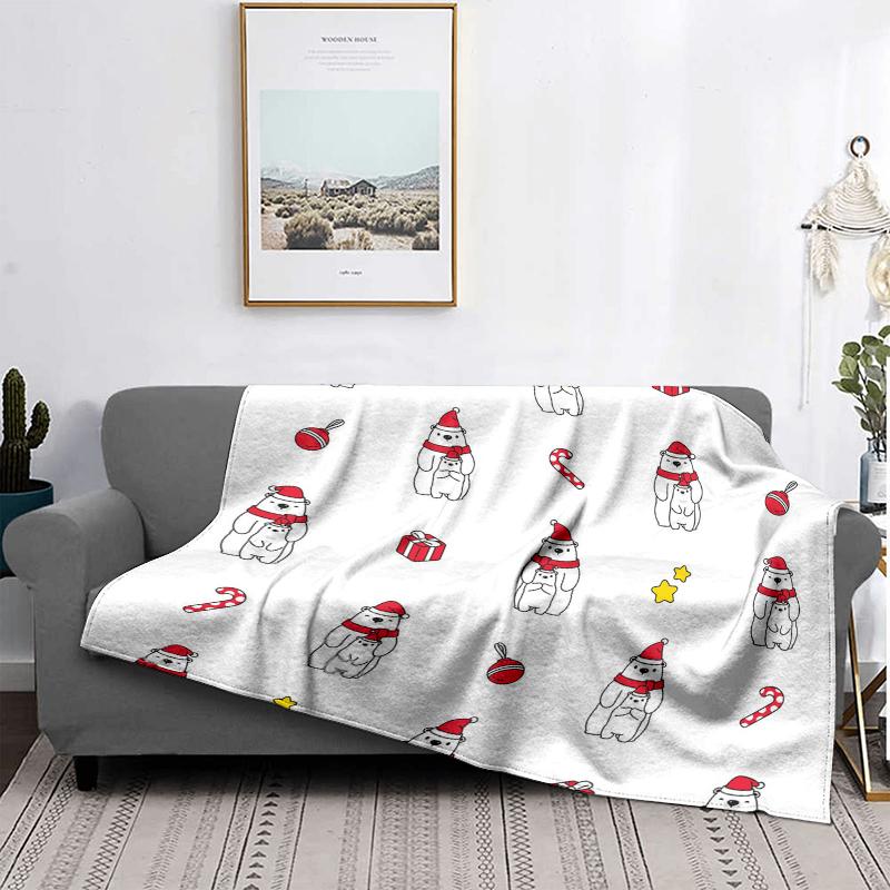 Home Decoration Plush Throw Sofa Blanket Bedspread Bed Fluffy Soft Blankets Decor Plaid Modern Halloween Merry Christmas Winter