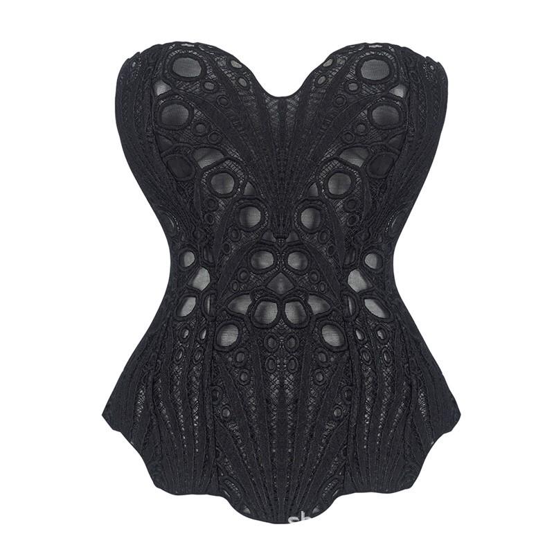 Flower Fairy Bestseller: Irregular Lace Mesh Double Layer Fishbone Court Corset
