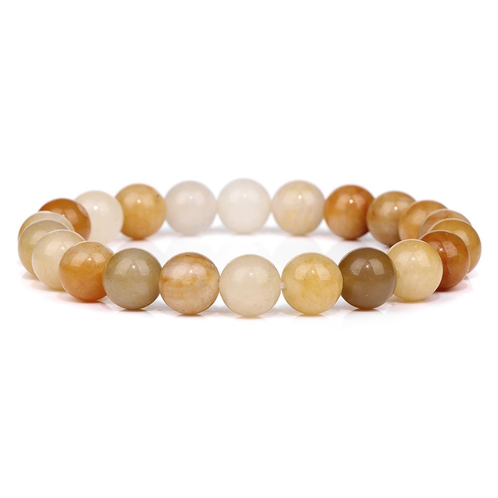 Fashion Natural Stone Pink Angelite Beads Bracelet 8mm Sunstone Beaded Energy Yoga Bracelet Jewelry for Women Handmade Gifts