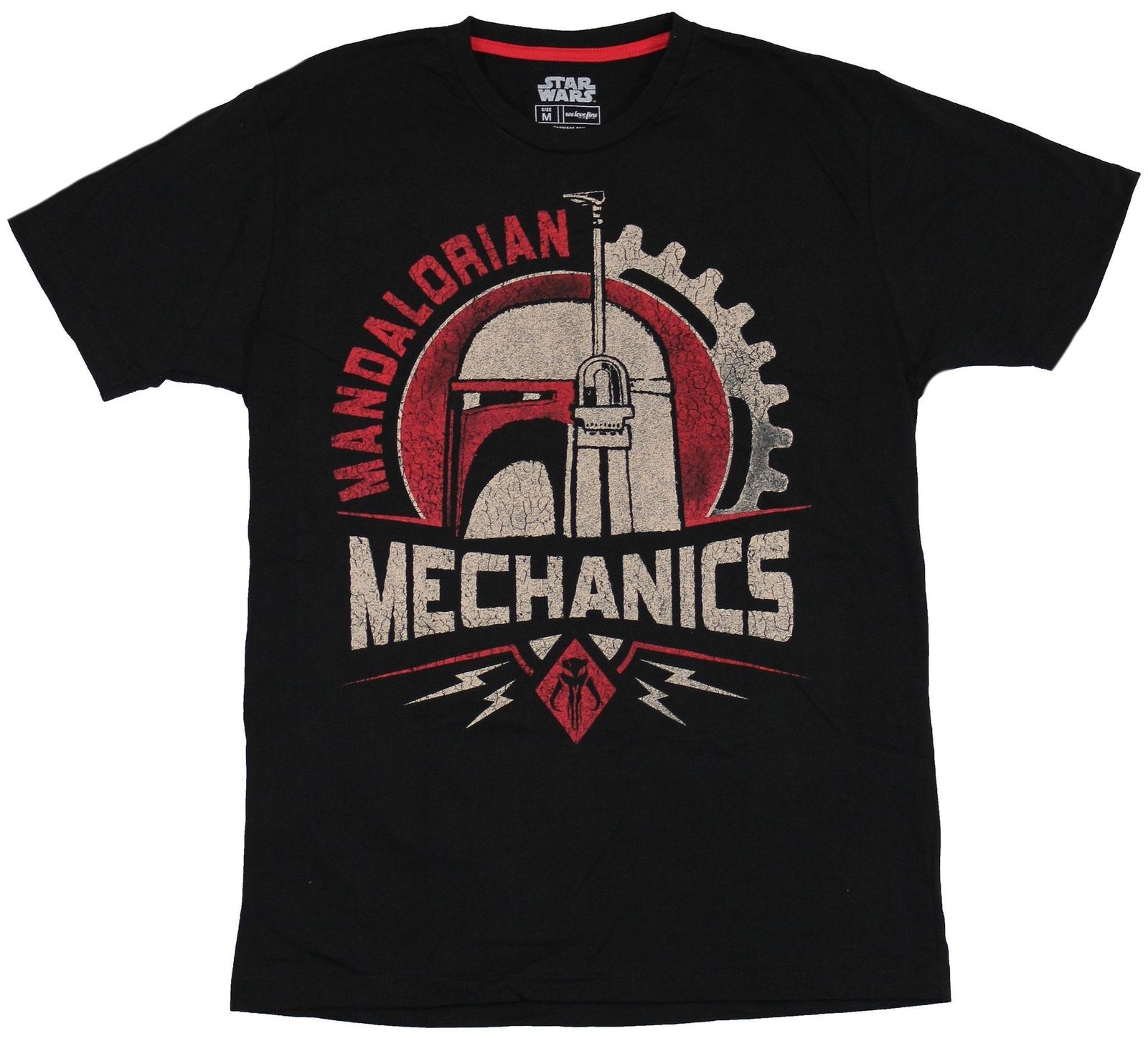 Star Wars Adult New T-Shirt - Mandolorian Mechanics Boba Fett Head Pic XXXL