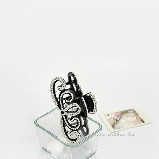 Moda Korona Kształt Rhinestone Inkrustowane Kobiety Nakrycia Głowy Duża Klip do Włosów Klip Decor