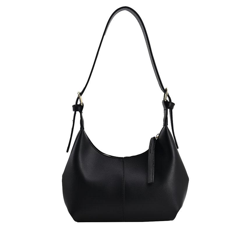 High-end Retro Solid Color PU Leather Shoulder Bag Fashion Women's Handbags Casual Designer Hobos Underarm Bags Fashionable New