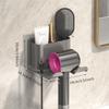 1pc No Drill Wall-Mounted Hair Dryer & Phone Holder - Suction Cup Installation, Space-Saving Bathroom Organizer with Sturdy Adhesive/Fixture