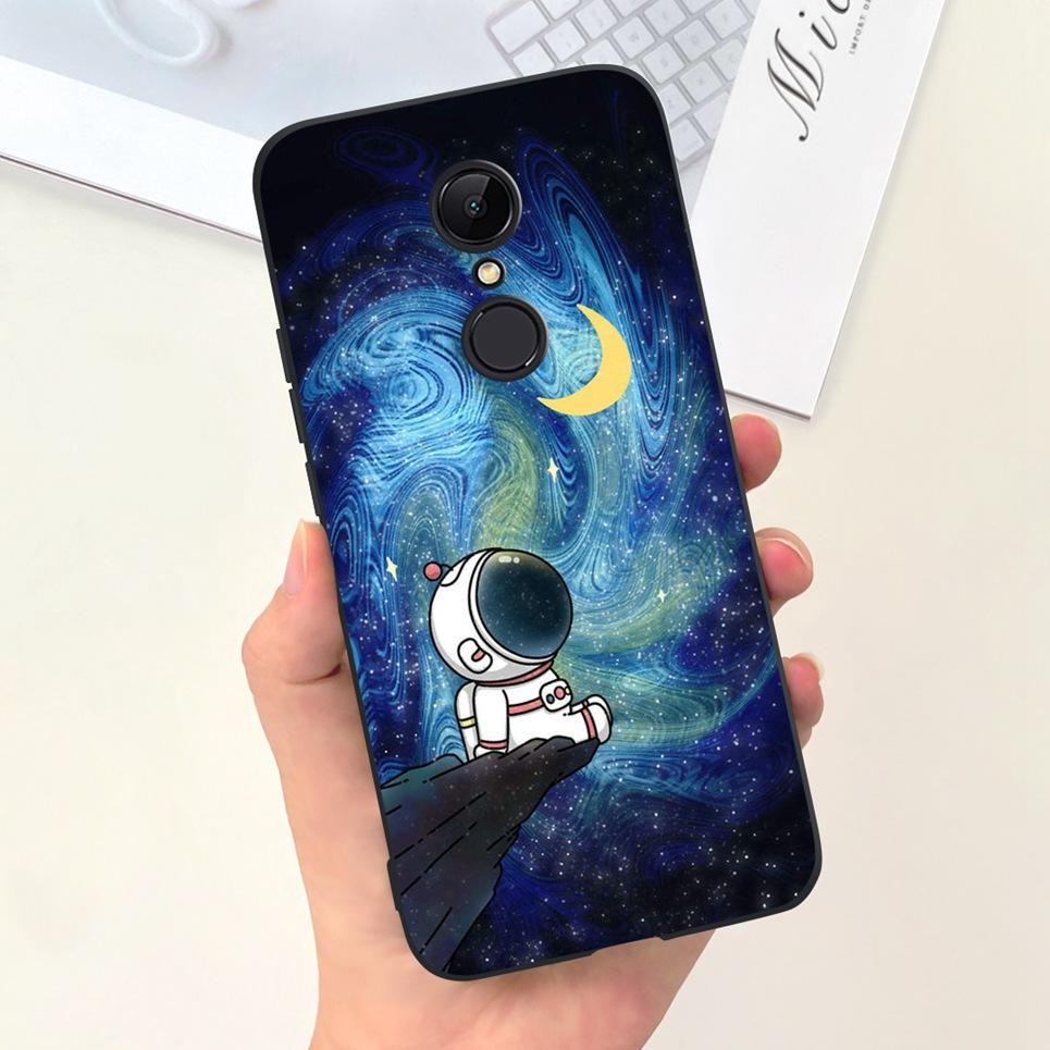 

Чехол для Xiaomi Redmi 5 5a 5 Plus Астронавт Черный Луна Полночь Узор Мягкий ТПУ Силикон Fundas Для Redmi5 5Plus 5+ Корпус Redmi 5 Plus