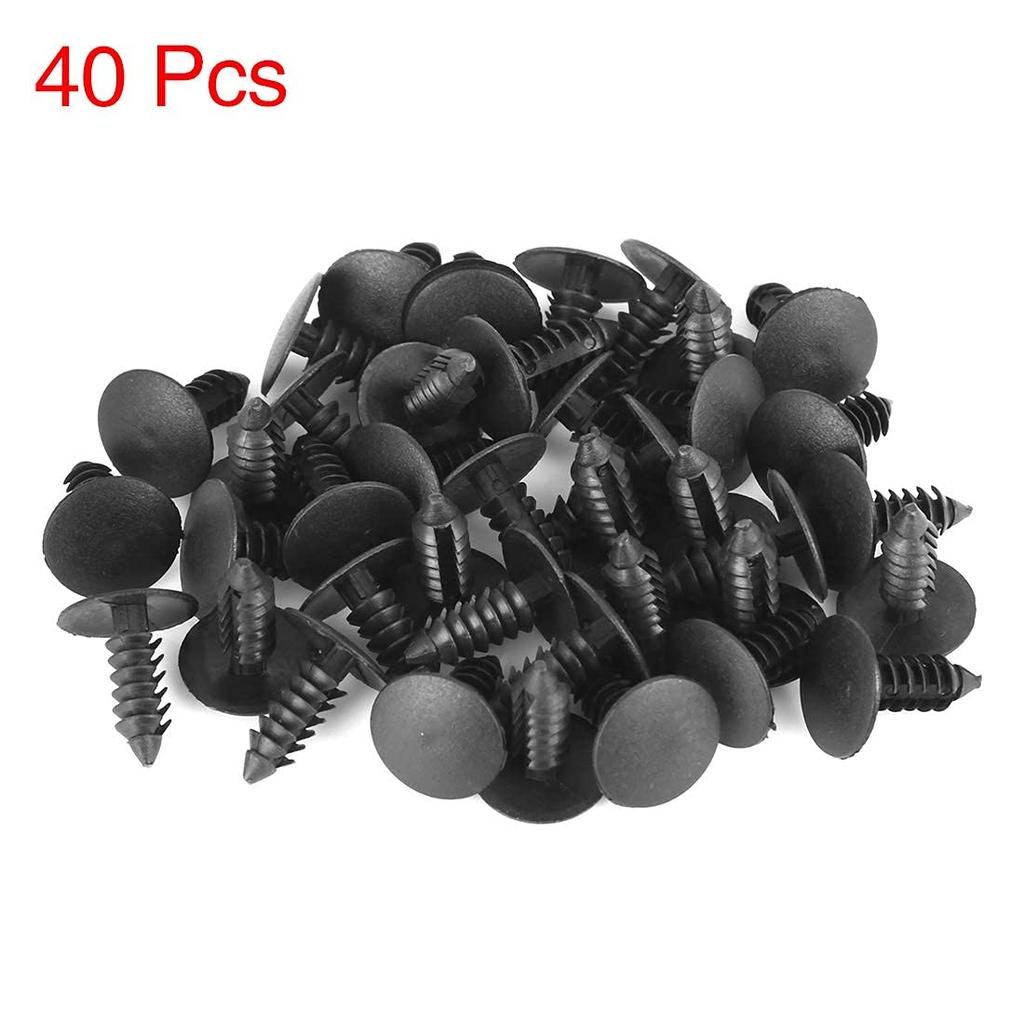 40pcs 5mm Hole Diameter Plastic Bolt Rivet Fastener Bumper Retainer Clip Trim Panel Retainer Clip Black for Car