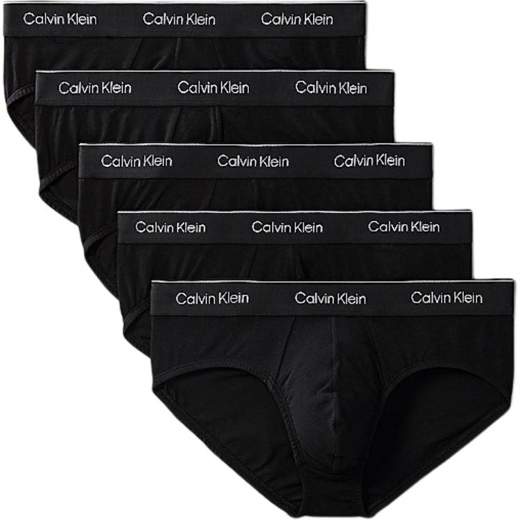 Calvin Klein Comfortable Letter Mid-Rise Seamless Briefs 5-Pack Men underwear Black LV00NB4287-TM6 M