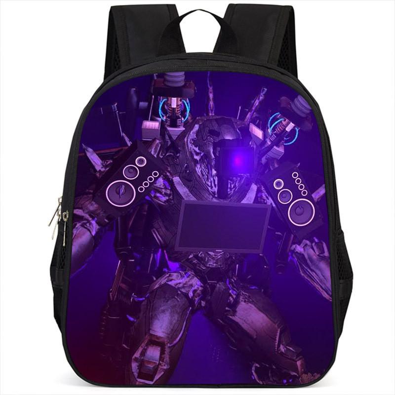 Fashionable Skibidi Toilet Kids Backpack Large Capacity Nylon Bag Unisex Design