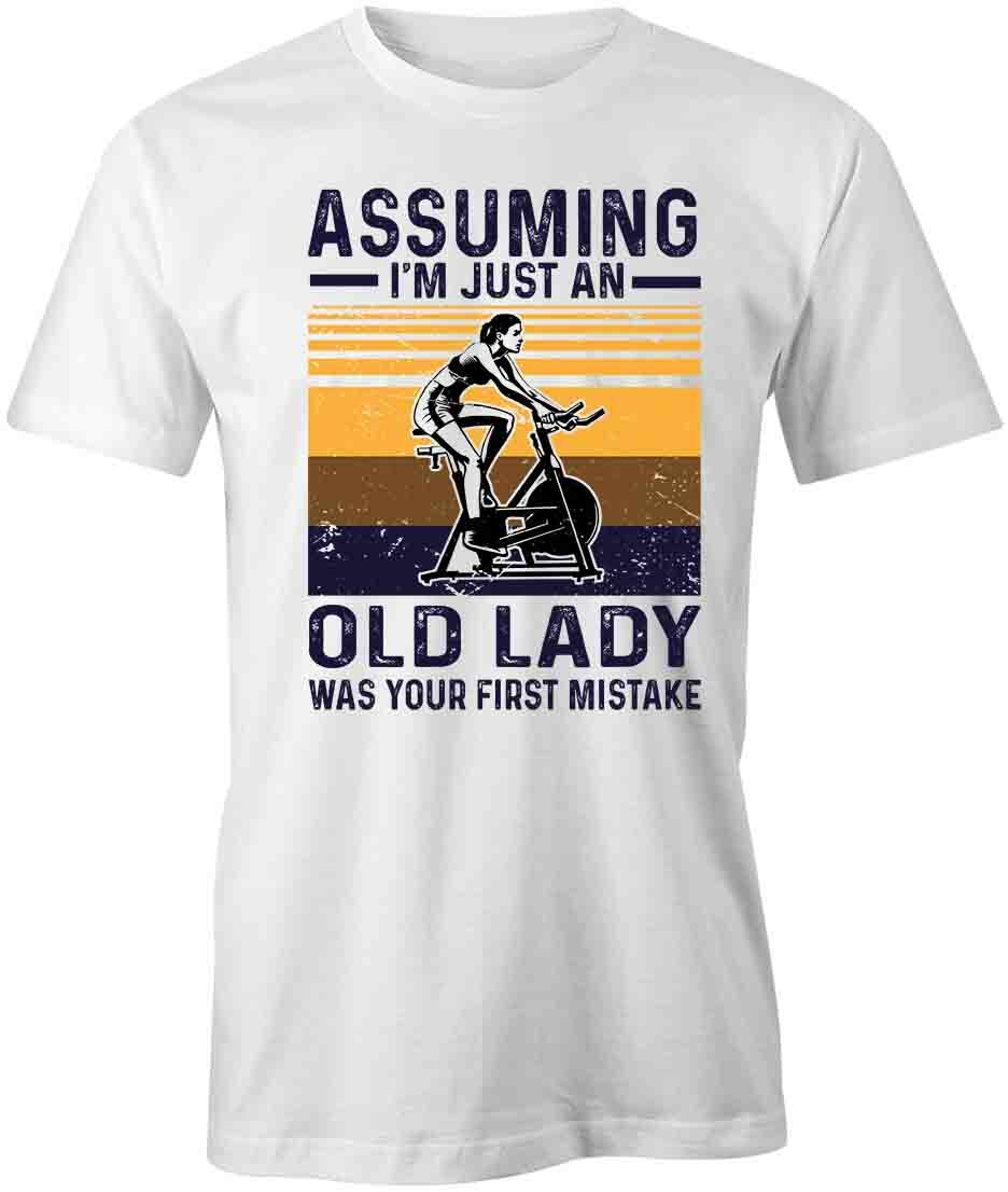 ASSUMING OLD LADY TShirt Tee Short-Sleeved Cotton CLOTHING FITNESS S1WCA84 XXL