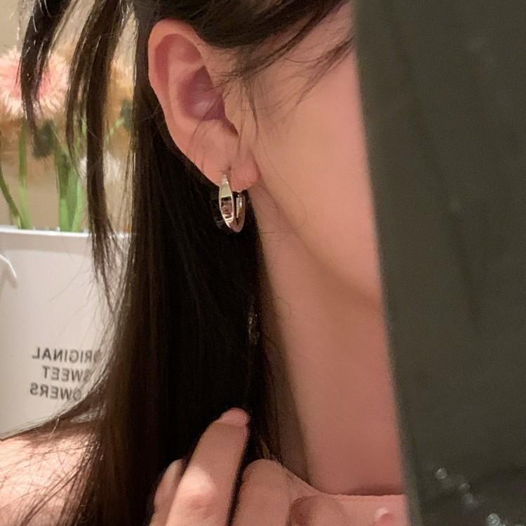 ins cold wind s silver needle ear ring earrings new popular stud earrings niche design sense advanced