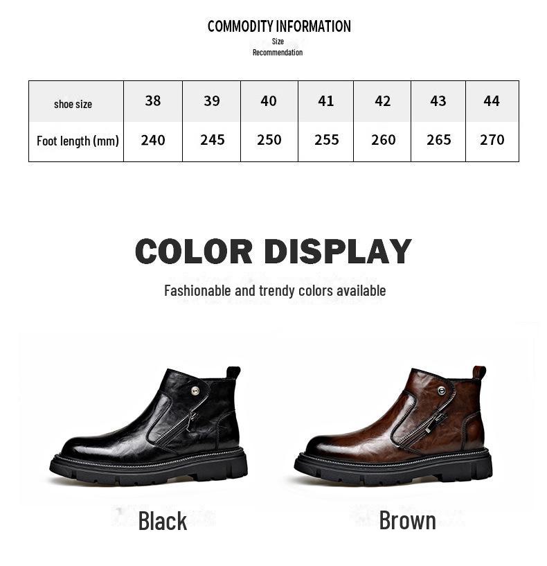 2024 Nové pánské polobotky Chelsea - Britský styl, boční zip, všestranné, sametová podšívka.