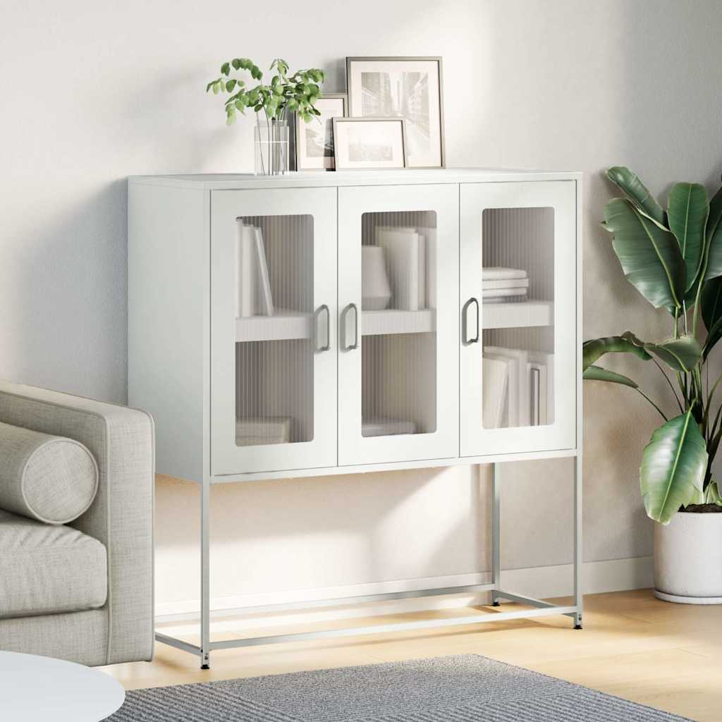 Sideboard White 100.5 x 39 x 107 cm Cold Rolled Steel