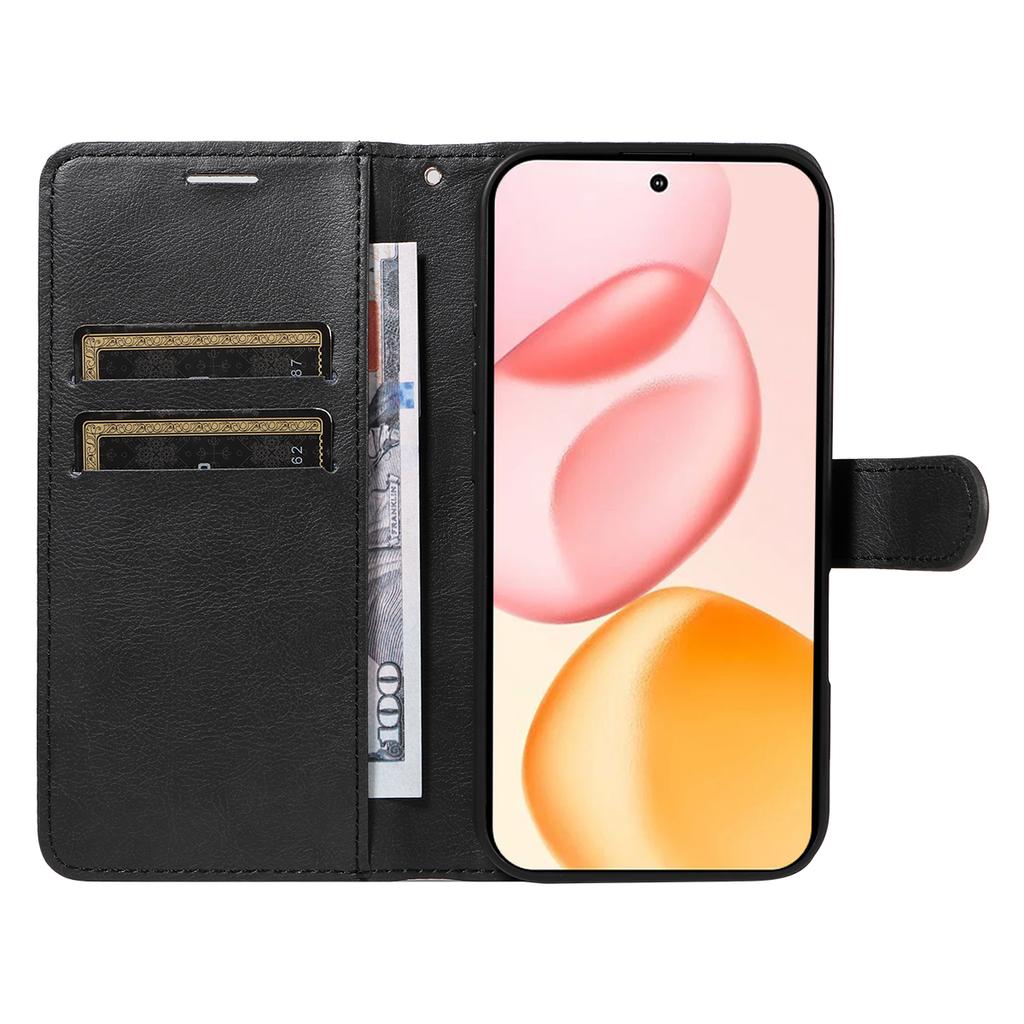 Pro Honor 400 5G (Globální) Kožené pouzdro peněženka s popruhem Jednobarevný kryt se stojánkem na telefon