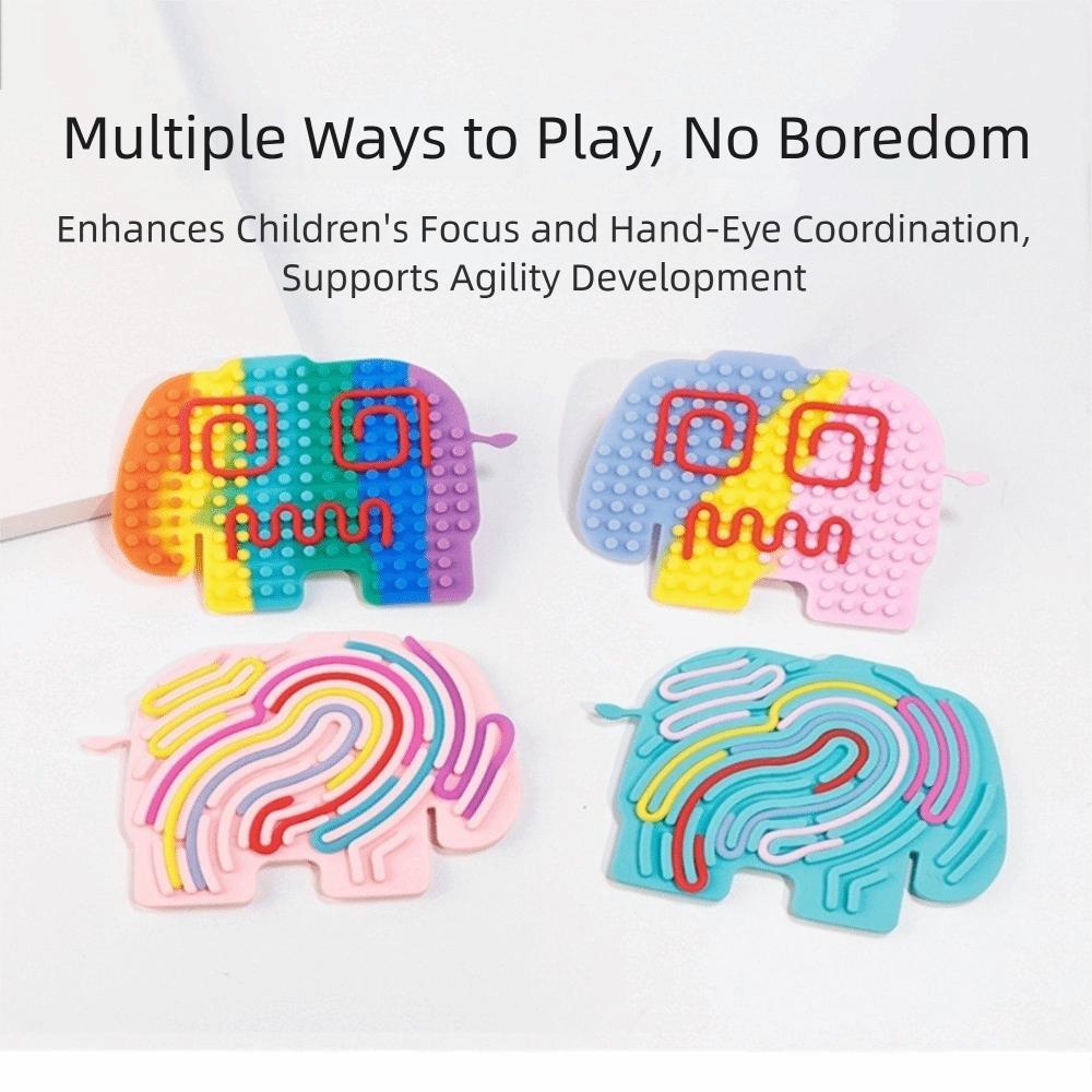 Cartoon Sensory Activity Board With 11 Rods Silicone Toys Children's Educational And Stress-Relieving Toys for Kids Adult