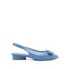 Ferragamo Bow Detail Slingback Shoes Blue